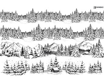 Ceramic Underglaze Transfer, Underglaze Decals - Snow Cabin