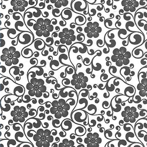 Ceramic Decal, Underglaze Transfer - Pattern Vine Flower