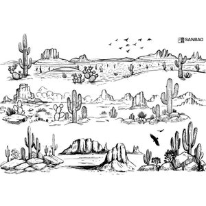Keramik Aufkleber, Bügelbilder - Desert