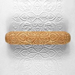Clay Texture Roller, Pottery Hand Roller - Mandela Petal