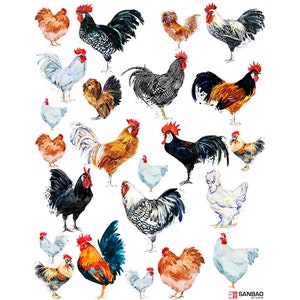 Ceramic Decal - Overglaze Rooster