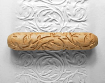 Clay Texture Roller, Pottery Hand Roller, Pastry texture Roller - Ivy Trails
