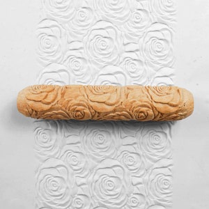 Clay Texture Roller, Pottery Hand Roller, Pastry texture Roller - Rose