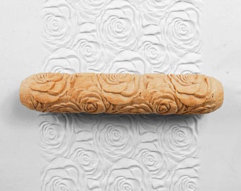 Clay Texture Roller, Pottery Hand Roller, Pastry texture Roller - Rose