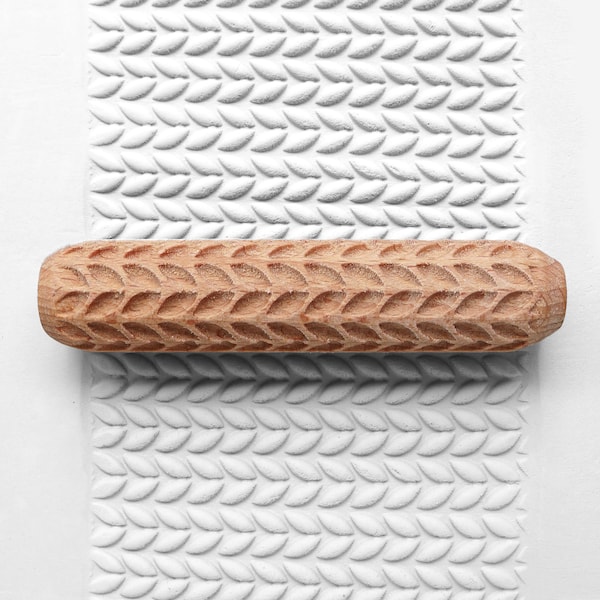 Clay Texture Roller, Pottery Hand Roller, Pastry texture Roller - Knit