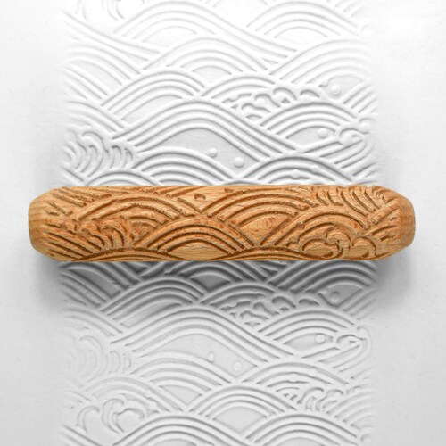 Clay Texture Roller, Pottery Hand Roller, Pastry Texture Roller - Rose