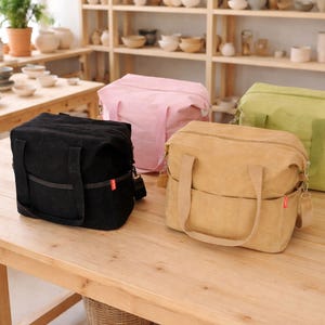 Bolsa para herramientas de cerámica, bolsa de lona para tejer, bolsa para materiales de arte, bolsa para manualidades, bolsa para guardar hilo.