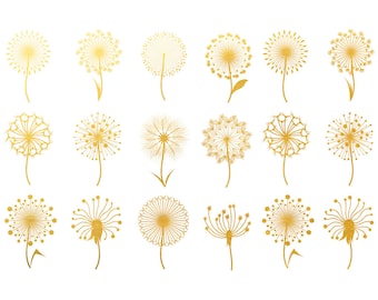 Keramik Aufkleber - Aufglasur Pusteblume Gold