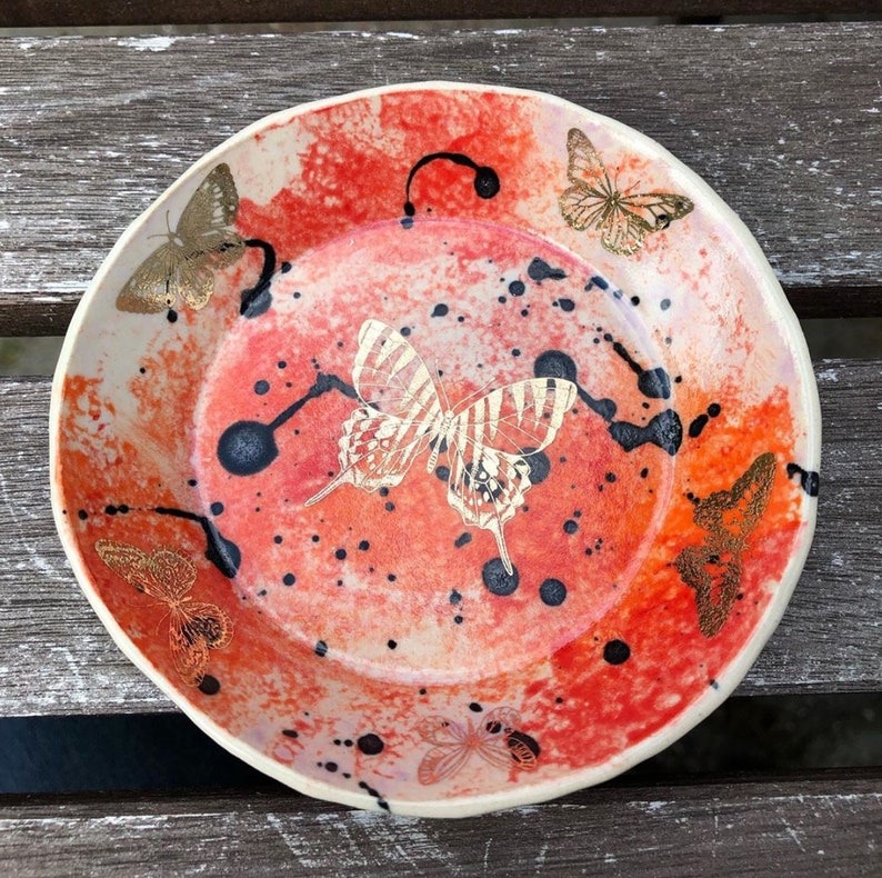 Ceramic Decal Overglaze Butterfly 02 Gold Etsy