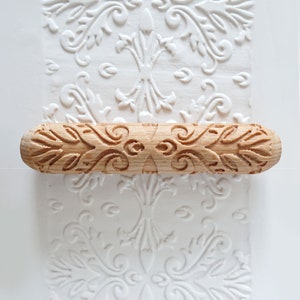 Clay Texture Roller, Pottery Hand Roller, Pastry texture Roller - Victorian Floral