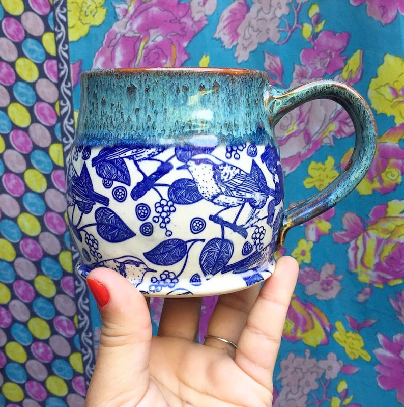 Ceramic Decal Underglaze Transfer Bird & Leafs Etsy Australia