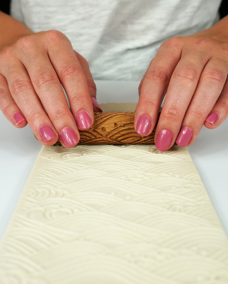 Clay Texture Roller Pottery Hand Roller Pastry Texture Etsy