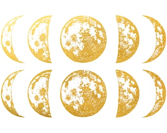 Keramik Aufkleber - Aufglasur Mond Gold