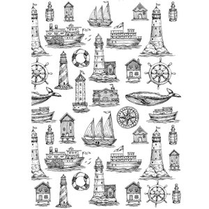 Ceramic Decal, Underglaze Transfer - Nautical