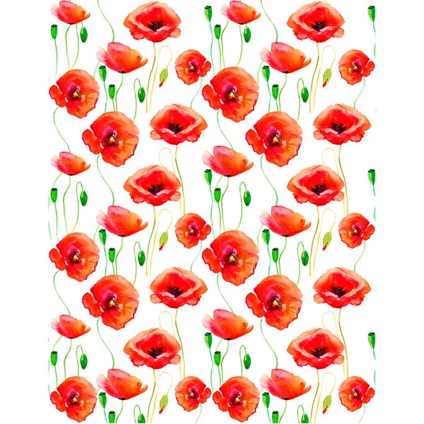 Ceramic Decal - Overglaze Poppies