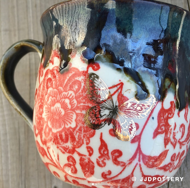 Ceramic Decal Overglaze Butterfly 02 Gold Etsy