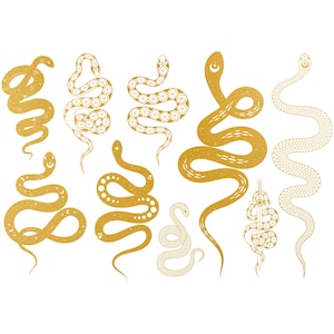 Ceramic Decal, Gold Overglaze Decal, Magic Snake