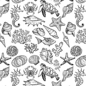 Decalcomania in ceramica, trasferimento sotto smalto - Oceano - Mix Creature