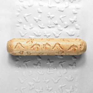 Clay Texture Roller, Pottery Hand Roller, Pastry texture Roller - Butterfly