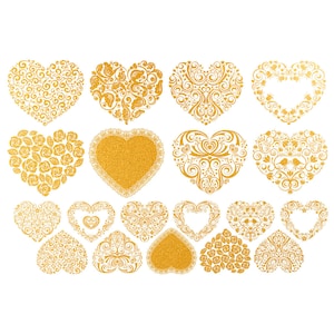 Ceramic Decal - Overglaze Heart Gold
