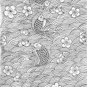 Ceramic Decal, Underglaze Transfer - Asian Carpe 01