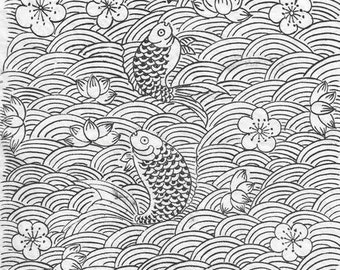 Naklejka ceramiczna, kalkomania podszkliwna - Asian Carpe 01