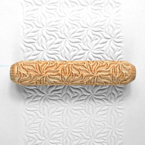 Clay Texture Roller, Pottery Hand Roller, Pastry texture Roller - Floral Frenzy