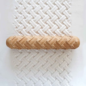 Clay Texture Roller, Pottery Hand Roller, Pastry texture Roller - Weave