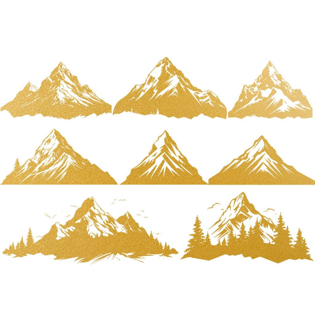 Keramik Aufkleber - Gold Aufglasur Aufkleber, Berg