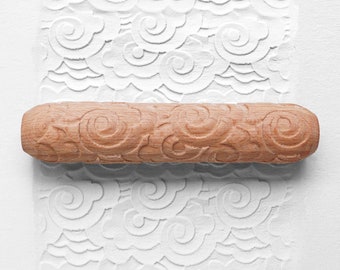 Clay Texture Roller, Pottery Hand Roller, Pastry texture Roller - Clouds