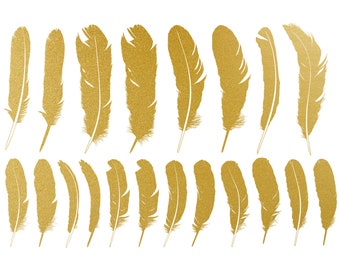 Ceramic Decal - Overglaze Feather 01 Gold