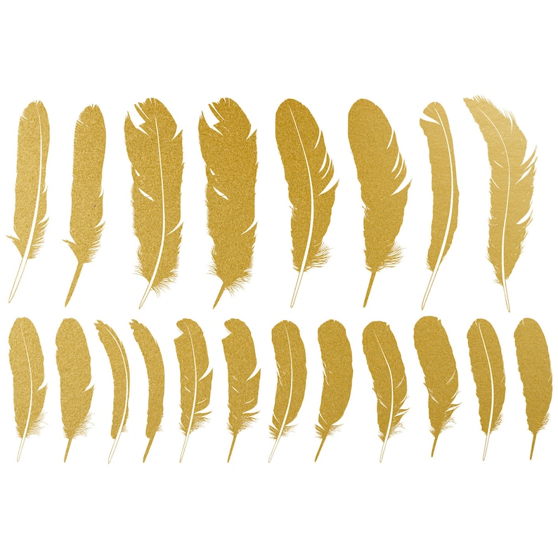 Ceramic Decal Overglaze Feather 01 Gold Etsy