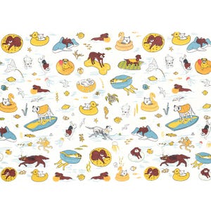 Ceramic Underglaze Decal, Underglaze transfers, Ceramic decal - Summer Dog