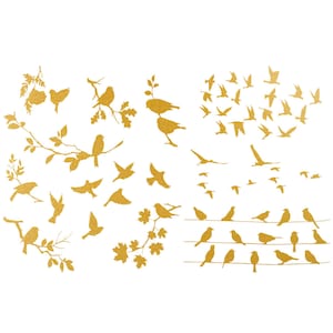 Keramik Aufkleber - Aufglasur Vögel Silhouette