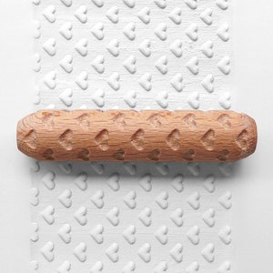 Clay Texture Roller, Pottery Hand Roller, Pastry texture Roller - Heart