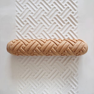 Clay Texture Roller, Pottery Hand Roller, Pastry texture Roller - Crosshatch