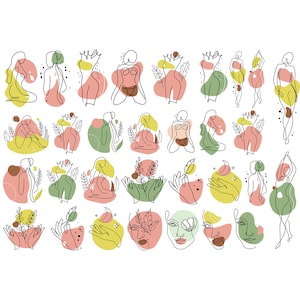 Ceramic Decals, Underglaze Transfer - Line Women