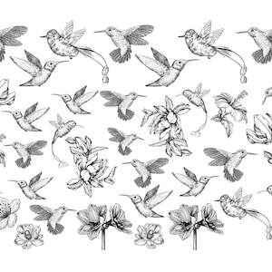 Ceramic Decals, Underglaze Transfer - Humming Bird