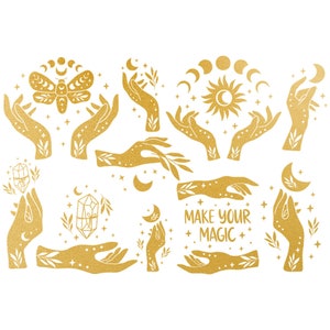 Ceramic Decal - Gold Overglaze Decal, Mystical Hand