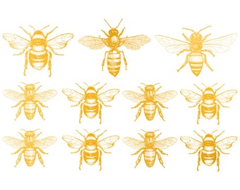 Ceramic Decal - Overglaze Bee Gold