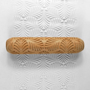 Rouleau de texture d’argile, rouleau à main de poterie - Feuille de palmier