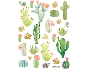 Ceramic Decal - Overglaze Cactus