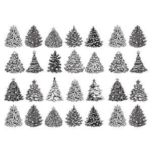 Ceramic Decal, Underglaze Transfer, Underglaze decal  - Holiday Trees