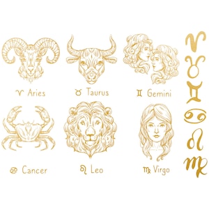 Naklejka ceramiczna - Zodiac Overglaze (A) Złoto