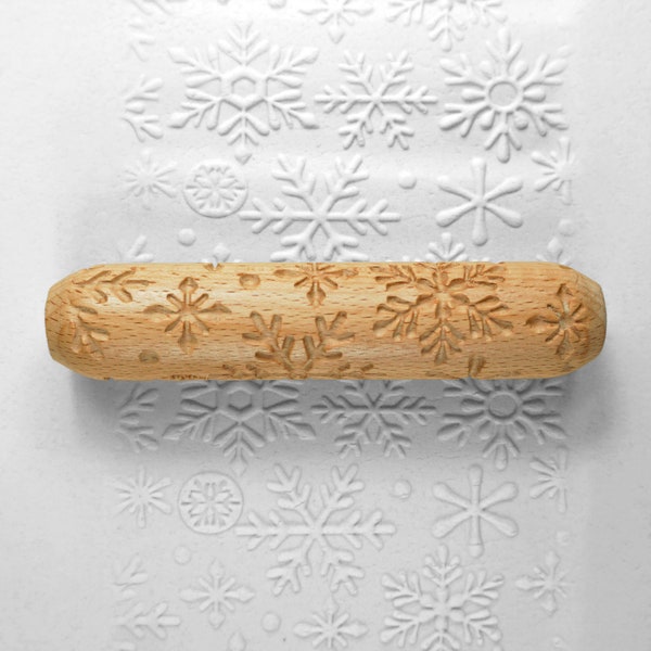 Clay Texture Roller, Pottery Hand Roller, Pastry texture Roller - Snow Flake