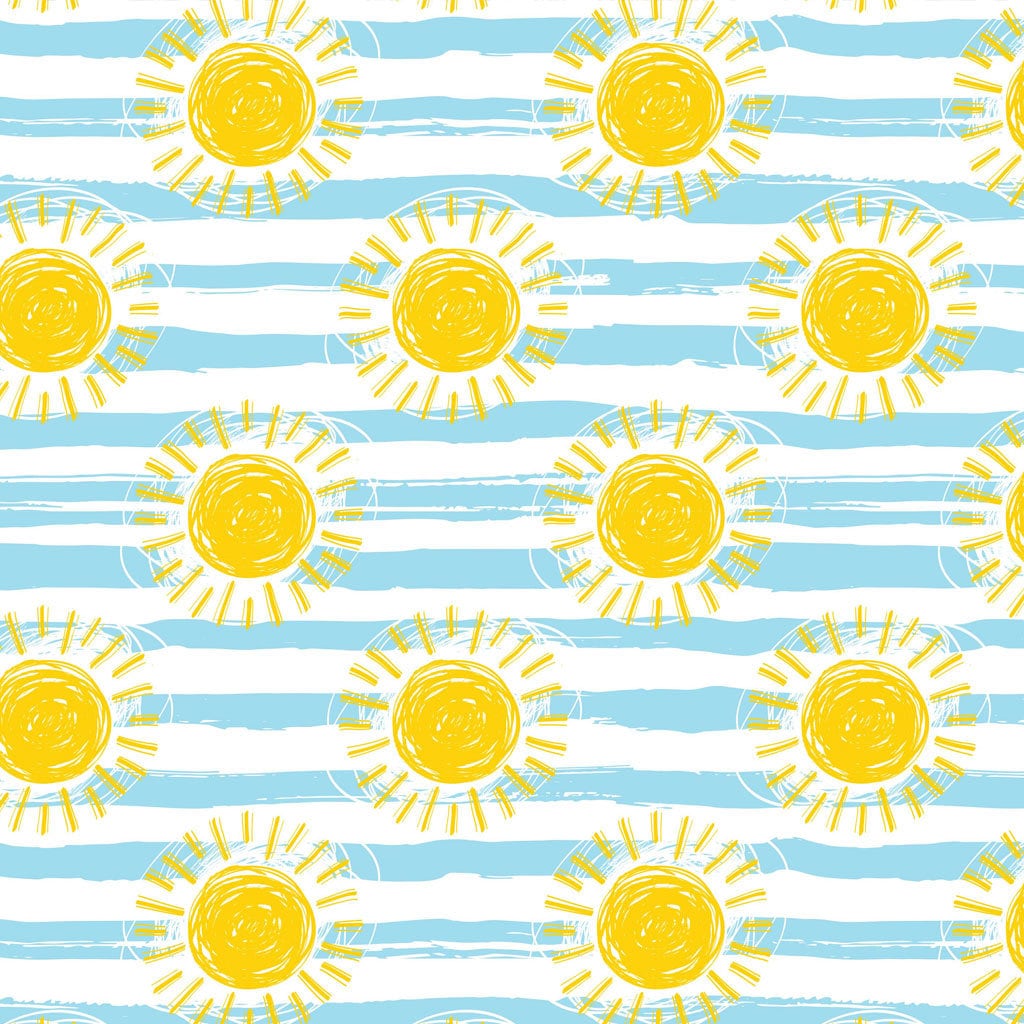 Ceramic Decal, Underglaze Transfer - Sun & waves