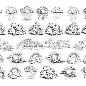 Ceramic Decals, Underglaze Transfer - Cloud