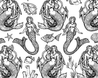 Naklejka ceramiczna, kalkomania podszkliwna - Syrena
