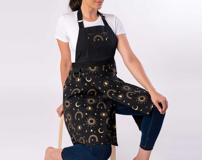 Aqua Blue Durable Cotton Canvas Pottery Apron Ceramic Apron Throwing Apron Clay Apron walking