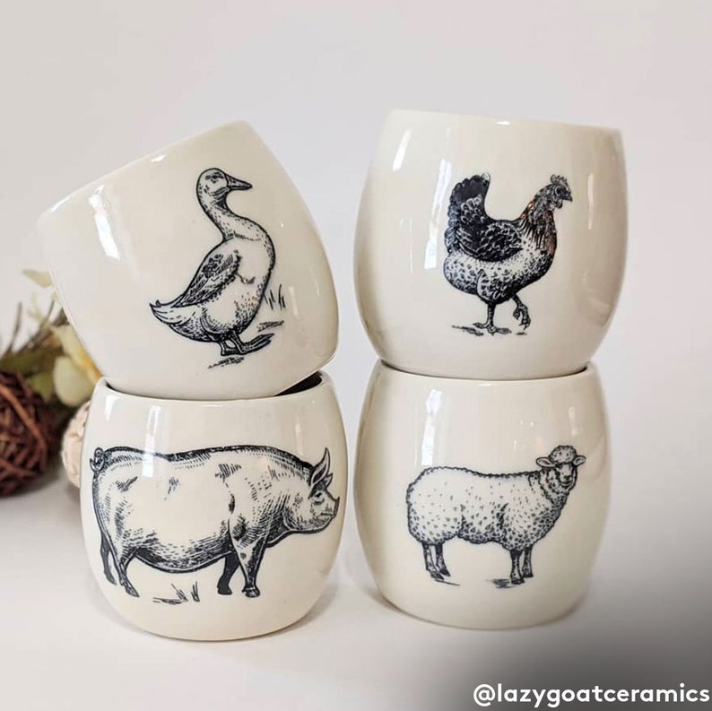 Ceramic Decal Underglaze Transfer Farm Animal Etsy
